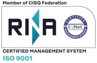 Selo de Certificação ISO 9001 do Sistema de Gestão da Qualidade da WAT, indicado pela RINA