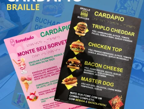 Cardápio em Braille